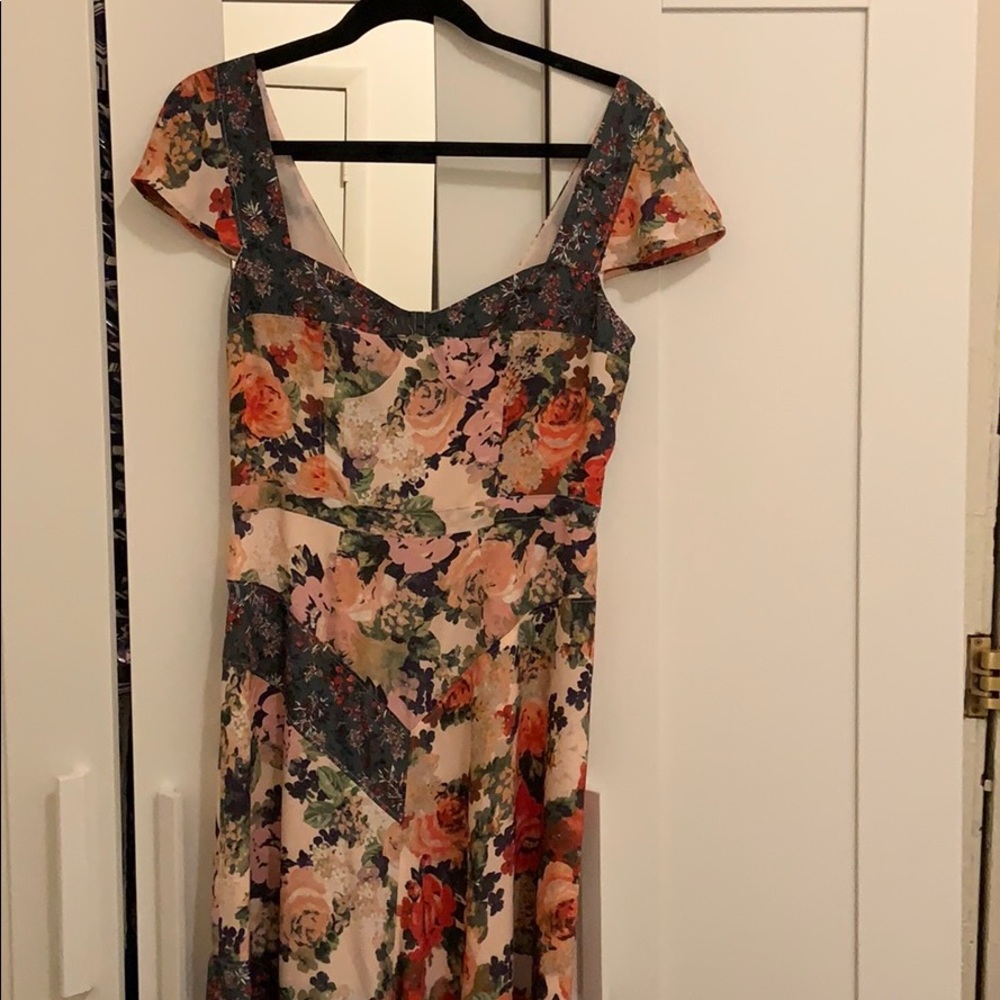 Free People Pink LaFleur Rose Floral Dress sz. 6